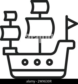 Vektorbild des Bootssymbols. Geeignet für Webanwendungen und Druckmedien für mobile Anwendungen. Stock Vektor