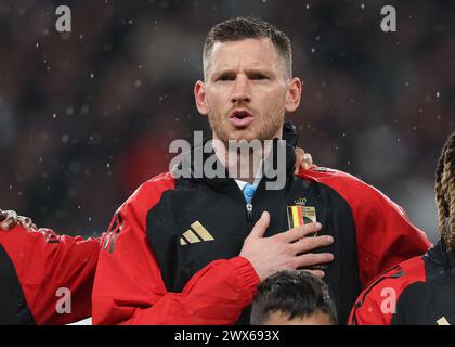 London, Großbritannien. März 2024. Jan Vertonghen aus Belgien während des internationalen Freundschaftsspiels im Wembley Stadium in London. Der Bildnachweis sollte lauten: Paul Terry/Sportimage Credit: Sportimage Ltd/Alamy Live News Stockfoto