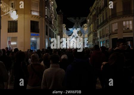 Malaga zur weihnachtszeit Stockfoto