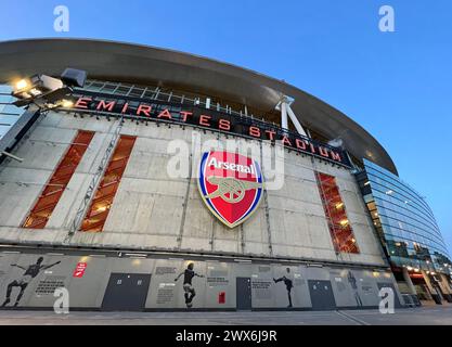 London – Januar 2023 – Emirates Stadium, Arsenal Stadium für UEFA-Wettbewerbe, Heimstadion des Arsenal Football Club in der Premier League Stockfoto