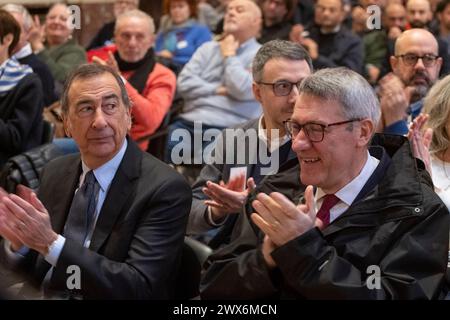 Mailand, Italien. März 2024. Palazzo Marino. Incontro 'Lo sciopero del 1944 alle radici della Carta costituzionale'- Cronaca - Milano, Italia - Gioved&#xec; 28. März 2024 (Foto Alessandro Cimma/Lapresse) Marine Palace. Sitzung "der Streik von 1944 an den Wurzeln der Verfassungscharta" - Nachrichten - Mailand, Italien - Donnerstag, 28. März 2024 (Foto Alessandro Cimma/Lapresse) Credit: LaPresse/Alamy Live News Stockfoto