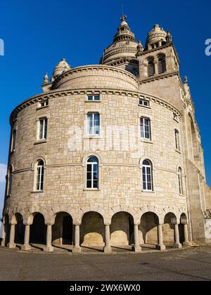 Blick auf das Heiligtum Santa Luzia von der Rückseite. Viana do Castelo, Portugal. Stockfoto