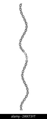 Silberkette isoliert auf schwarzem Hintergrund. Realistisches graues Metall. Silberne Halskette. Platin-Kette. Luxus-Eisen-Schmuck-Vektor-Illustration für Anzeigen Stock Vektor