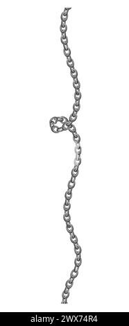 Silberkette isoliert auf schwarzem Hintergrund. Realistisches graues Metall. Silberne Halskette. Platin-Kette. Luxus-Eisen-Schmuck-Vektor-Illustration für Anzeigen Stock Vektor