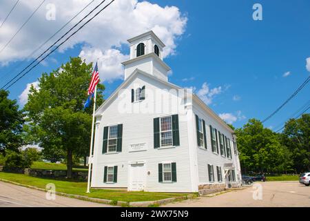 Rye Town Hall an der 10 Central Road im historischen Stadtzentrum von Rye, New Hampshire NH, USA. Stockfoto