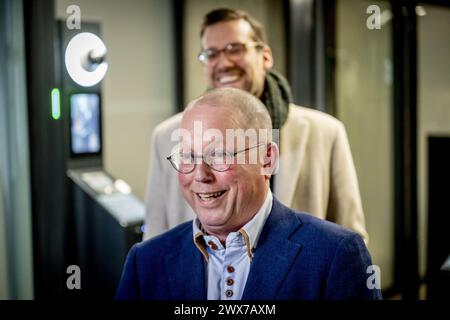 Den Haag, Niederlande. März 2024. DER HAAG-Ger Koopmans schließt den Empfang der Informanten Elbert Dijkgraaf und Richard van Zwol zusammen mit Vertretern der PVV-, VVD-, NSC- und BBB-Fraktionen aus verschiedenen Delegationen ab. ANP ROBIN UTRECHT niederlande Out - belgien Out Credit: ANP/Alamy Live News Stockfoto