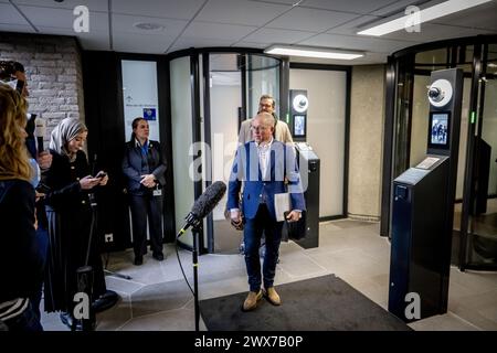 Den Haag, Niederlande. März 2024. DIE HAAG-Ger Koopmans schloss den Empfang der Informanten Elbert Dijkgraaf und Richard van Zwol zusammen mit Vertretern der PVV-, VVD-, NSC- und BBB-Fraktionen aus verschiedenen Delegationen ab. ANP ROBIN UTRECHT niederlande Out - belgien Out Credit: ANP/Alamy Live News Stockfoto