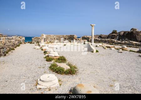 Ruinen der Basilika Agios Stefanos in der Nähe von Kefalos auf der griechischen Insel Kos Stockfoto