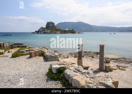 Ruinen der Basilika Agios Stefanos in der Nähe von Kefalos auf der griechischen Insel Kos Stockfoto