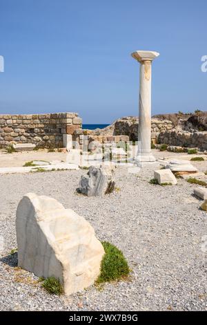 Ruinen der Basilika Agios Stefanos in der Nähe von Kefalos auf der griechischen Insel Kos Stockfoto