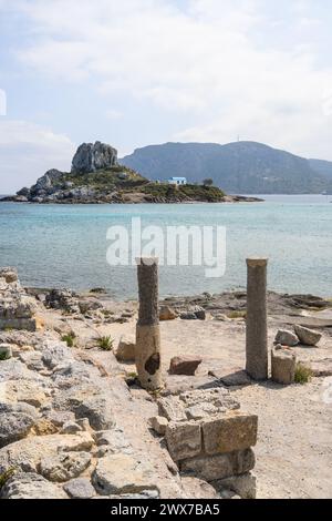 Ruinen der Basilika Agios Stefanos in der Nähe von Kefalos auf der griechischen Insel Kos Stockfoto