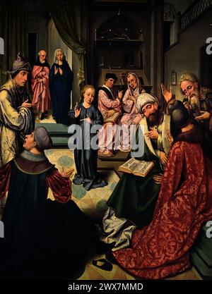 Zwölfjähriger Jesus im Tempel (Tafel) Meister des Museums 1518 1515 Mayer van den Bergh, Antwerpen, Belgien, Belgien. Stockfoto