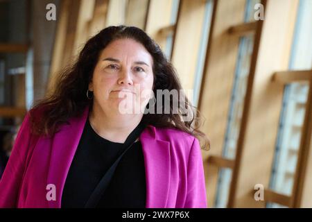 Edinburgh Schottland, Vereinigtes Königreich 28. März 2024. Katy Clark MSP im schottischen Parlament. Credit sst/alamy Live News Stockfoto