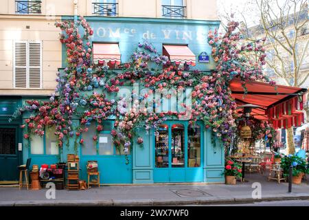 Frankreich, Region Ile-de-France, Paris Rive Gauche, 6. Arrondissement, Rue de Vaugirard angle du Boulevard du Montparnasse, Brasserie 'Villa Marquise'. 20. März 2024 Stockfoto