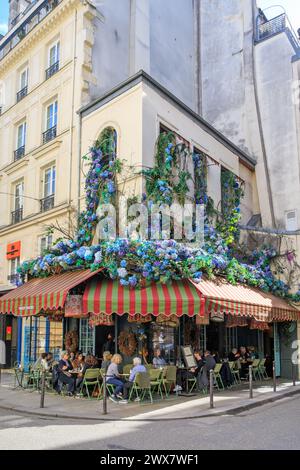 Frankreich, Region Ile-de-France, Paris Rive Gauche, 6. Arrondissement, Rue de Buci 5, Ecke Rue Grégoire de Tours, Restaurant 'Maison Sauvage'. 19. März 2024 Stockfoto