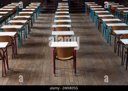 Paris, 12 Avenue Trudaine, Lycée Jacques Decour, Theater, Saal bereit für die Abitur, Stockfoto