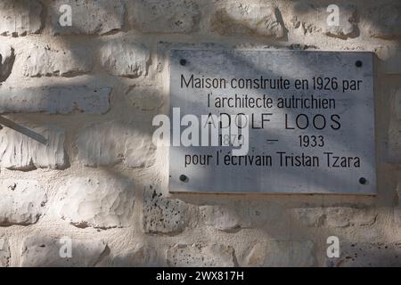 Paris, den 18. Arrondissement, 15 avenue Junot, Haus gebaut für Tristan Tzara von Architekt Adolphe Loos, Stockfoto