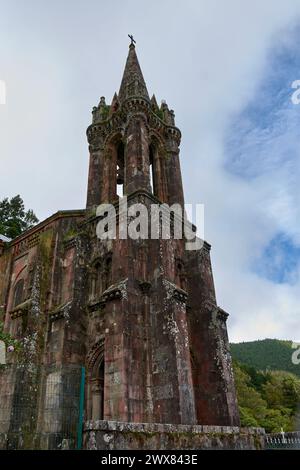Kapelle unserer Lieben Frau vom Sieg in der südwestlichen Ecke der Lagoa das Furnas Sao Miguel Azoren Portugal. Grabkapelle unserer Lieben Frau von Vitorias in der s Stockfoto