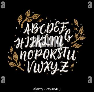 Schriftart isoliert auf weißem Hintergrund. Textur-Alphabet. Vektor-Logo-Buchstaben. Stock Vektor