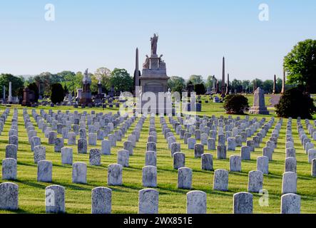 Grandview Cemetery; Johnstown Flood National Memorial; 775 unbekannte Opfer; Johnstown; Pennsylvania; USA Stockfoto