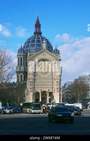 Paris, Frankreich - 01. Februar 2018: Die Kirche Saint-Augustin de Paris (Kirche St. Augustine) ist eine katholische Kirche am Boulevard 46 Malesherbe Stockfoto