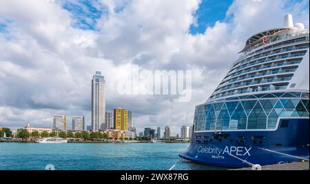 Rotterdam, Niederlande - 19. Juli 2023: Kreuzfahrtschiff Celebrity Apex im Hafen von Rotterdam, Niederlande. Stockfoto