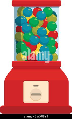 Bubblegum Slot Symbol Cartoon Vektor. Dessertautomat. Alte Geräte im Kindesalter Stock Vektor