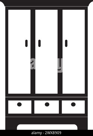 Logo-Design mit Vektor-Illustration im Kleiderschrank Stock Vektor