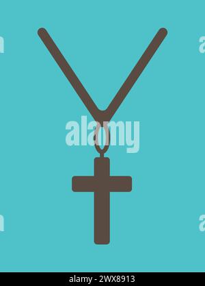 Kreuz Halskette Icon Vektor Illustration Logo Design Stock Vektor