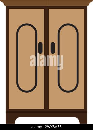 Logo-Design mit Vektor-Illustration im Kleiderschrank Stock Vektor