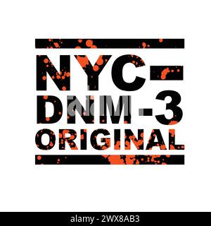 NYC DNM Original Splatter Typografie Varsity College Grafik Design Vektor für T-Shirt Druck Stock Vektor