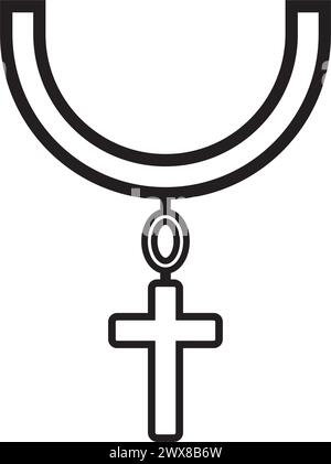 Kreuz Halskette Icon Vektor Illustration Logo Design Stock Vektor