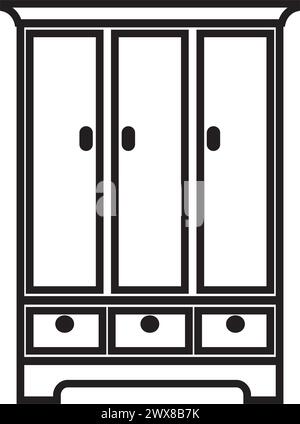 Logo-Design mit Vektor-Illustration im Kleiderschrank Stock Vektor