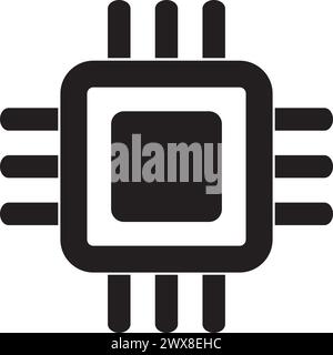 Prozessorchip-Symbol-Vektorgrafik Symboldesign Stock Vektor