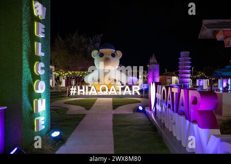 Qatar Air Pavilion in der internationalen gartenbauausstellung 2023 Bidda Park Doha Katar Stockfoto