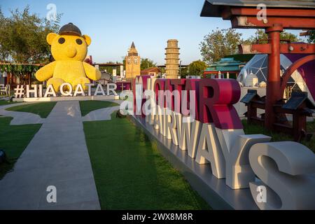 Qatar Air Pavilion in der internationalen gartenbauausstellung 2023 Bidda Park Doha Katar Stockfoto