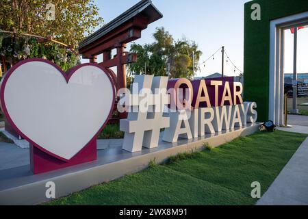 Qatar Air Pavilion in der internationalen gartenbauausstellung 2023 Bidda Park Doha Katar Stockfoto