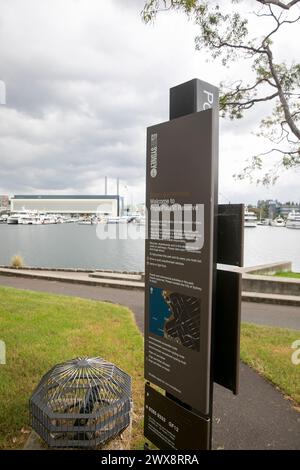 Pope Paul V1 Reservat am Glebe Uferweg neben der Blackwattle Bay, im Westen von Sydney, erinnert an den ersten Besuch des Papstes in Australien Stockfoto