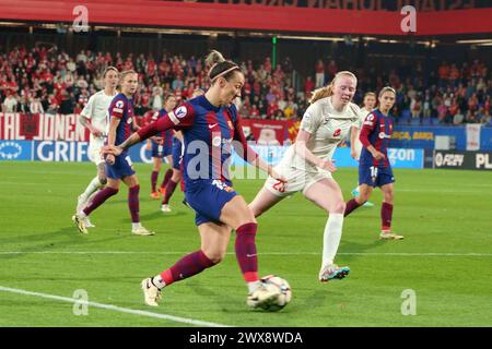 28. März 2024; Estadi Johan Cruyff, Barcelona, Spanien, UEFA Women's Champions League Football, Barcelona gegen SK Brann; Lucy Bronze Stockfoto