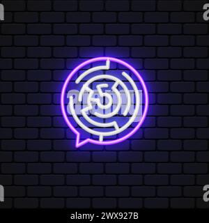 Labyrinth Neon-Symbol. Elemente des Webs in Neon-Symbolen. Einfaches Symbol für Websites, Webdesign, mobile App. Vektorabbildung Stock Vektor