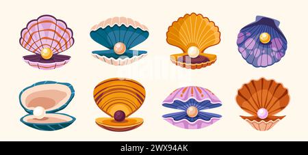Vektorsatz von Muscheln Stock Vektor