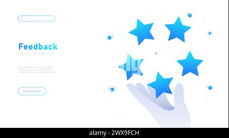 Feedback-Vektor für weißes Poster Stock Vektor