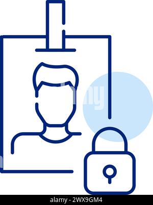 ID-Karte mit Mann Avatar und Schloss. Schutz personenbezogener Daten. Schutz von Daten und Identität. Vektorsymbol Stock Vektor