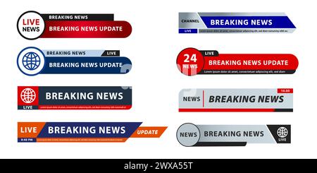 Aktuelle Nachrichten im unteren Drittel Design tv Design Bar Vektor Video Stock Vektor