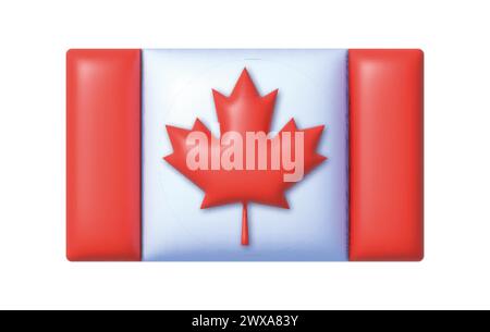 Kanada 3D-Flagge für Konzeptdesign. Hintergrund der Vektorgrafik Stock Vektor