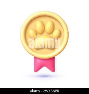 Gewinner PET 3D, tolles Design für jeden Zweck. Goldenes Tier. Vektor-3D-Rendering Stock Vektor