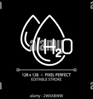 Weißes lineares H2O-Symbol für dunkles Design Stock Vektor