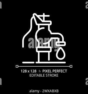 Weißes lineares Symbol für dunkles Design Stock Vektor