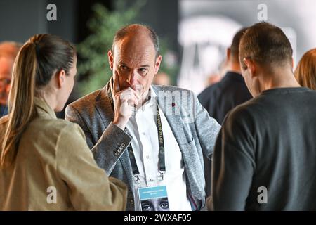 Tubeke, Belgien. März 2024. Bob Browaeys wurde während der Nieuwe Strategie vrouwenvoetbal am Freitag, den 29. März 2024 in Tubeke, Belgien, dargestellt. Quelle: Sportpix/Alamy Live News Stockfoto