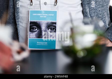 Tubeke, Belgien. März 2024. Willkommen op de Nieuwe Strategie vrouwenvoetbal am Freitag, den 29. März 2024 in Tubeke, Belgien. Quelle: Sportpix/Alamy Live News Stockfoto